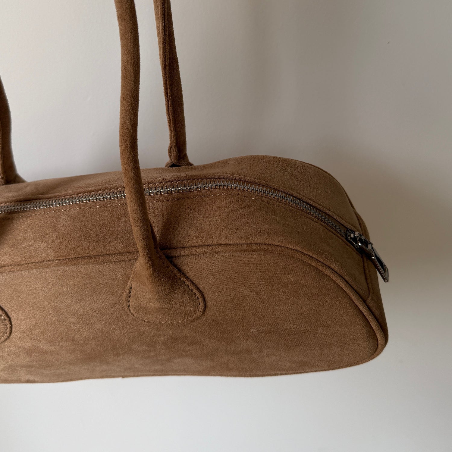 Beige Brushed Bowling Bag