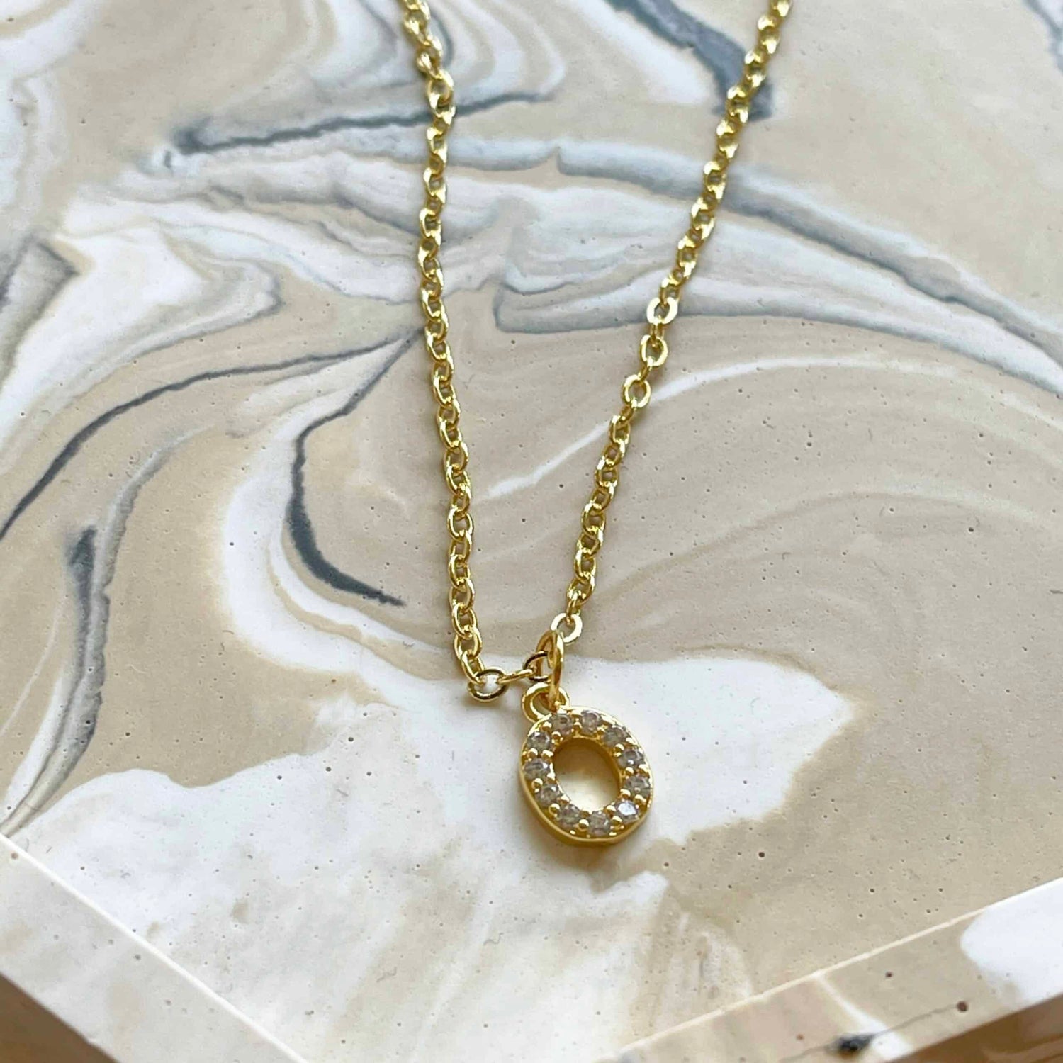 Jewelled Initial necklace main