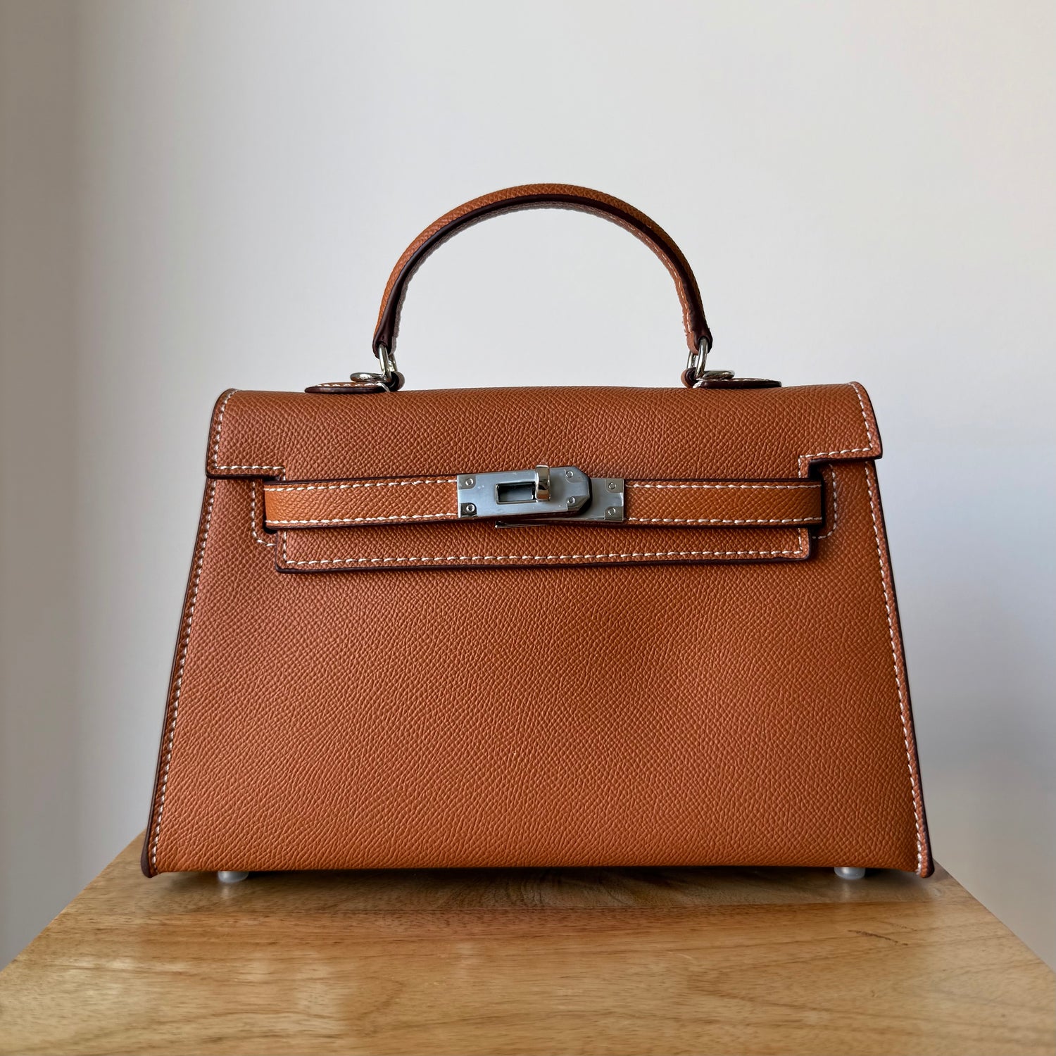 Brown Silver Hardware Eden Bag