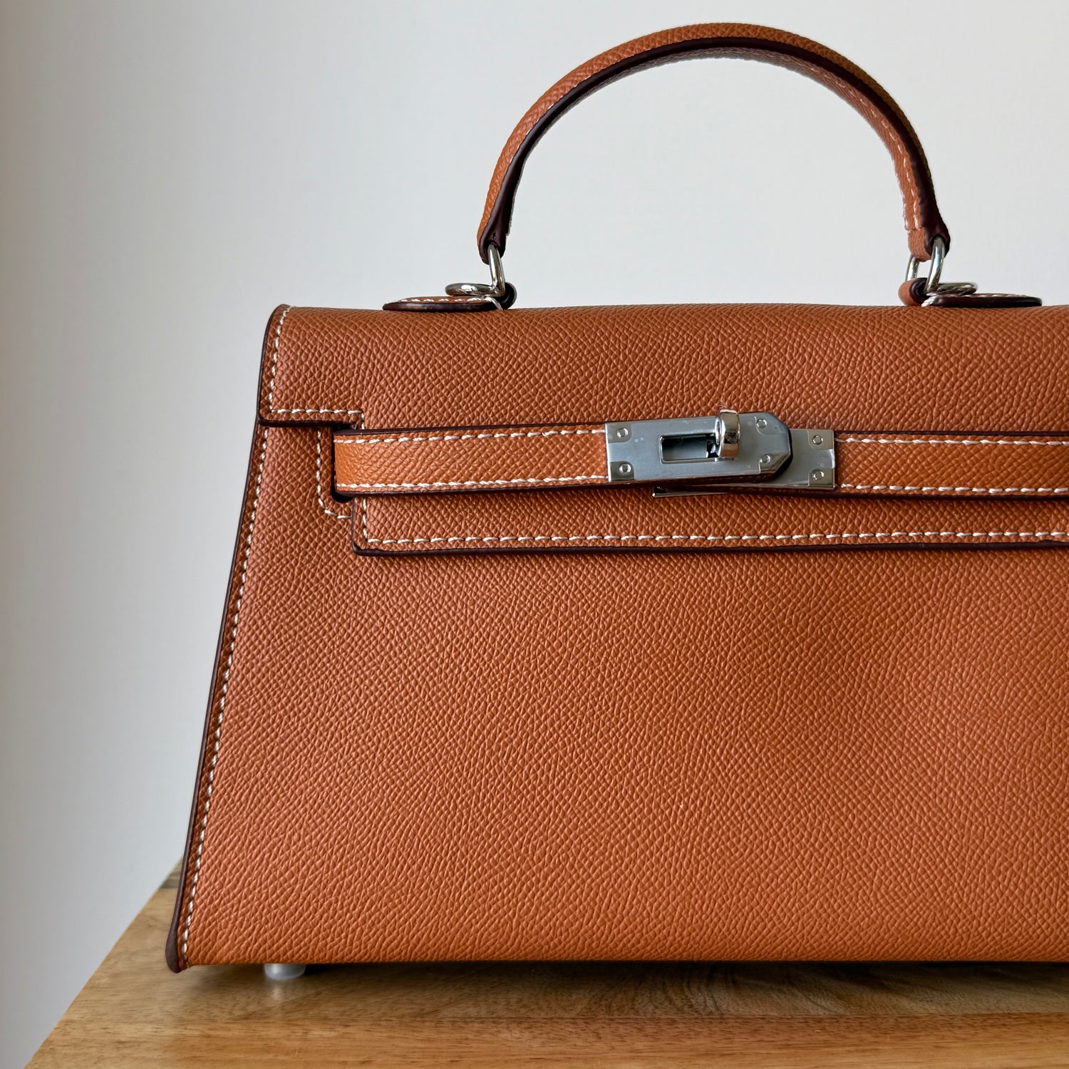 Brown Silver Hardware Eden Bag