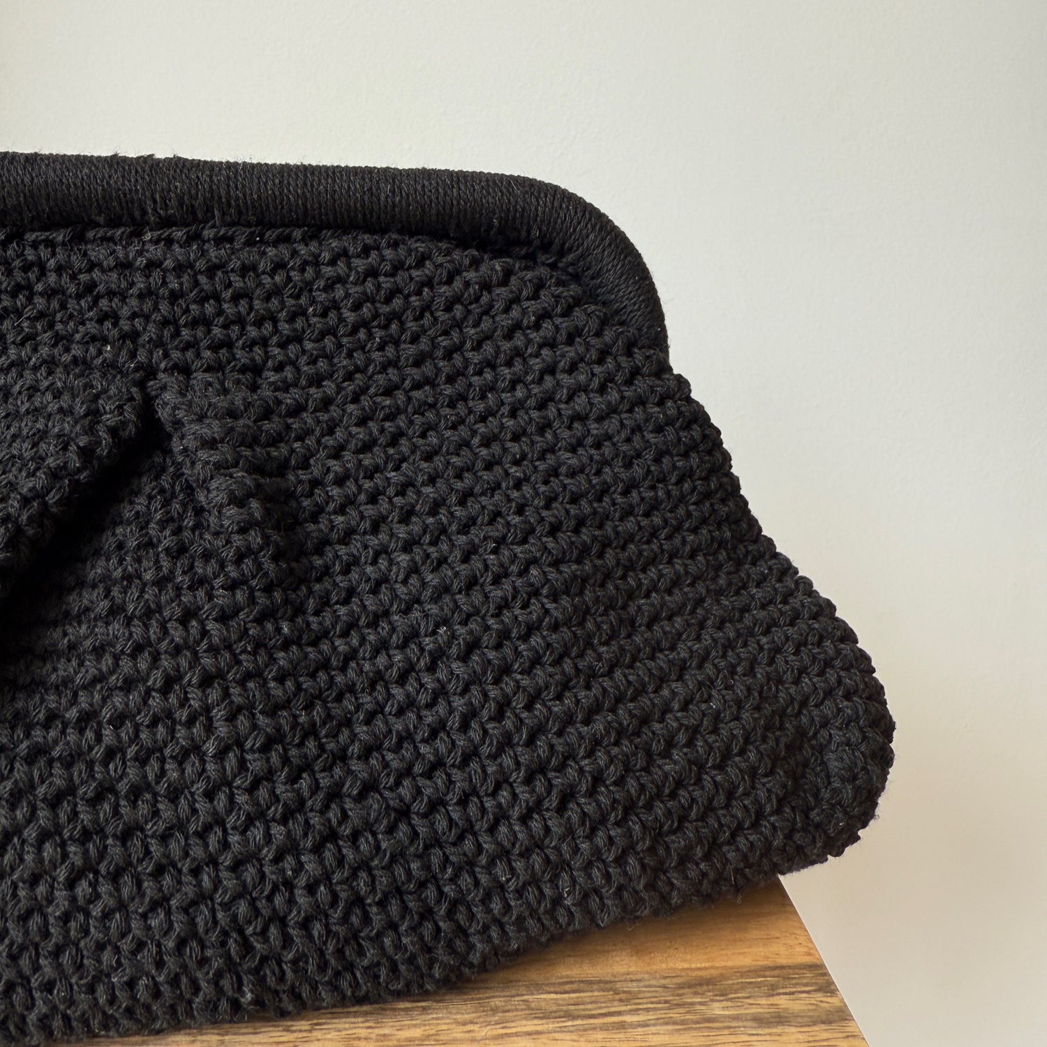 Knitted Black SS Clutch Bag