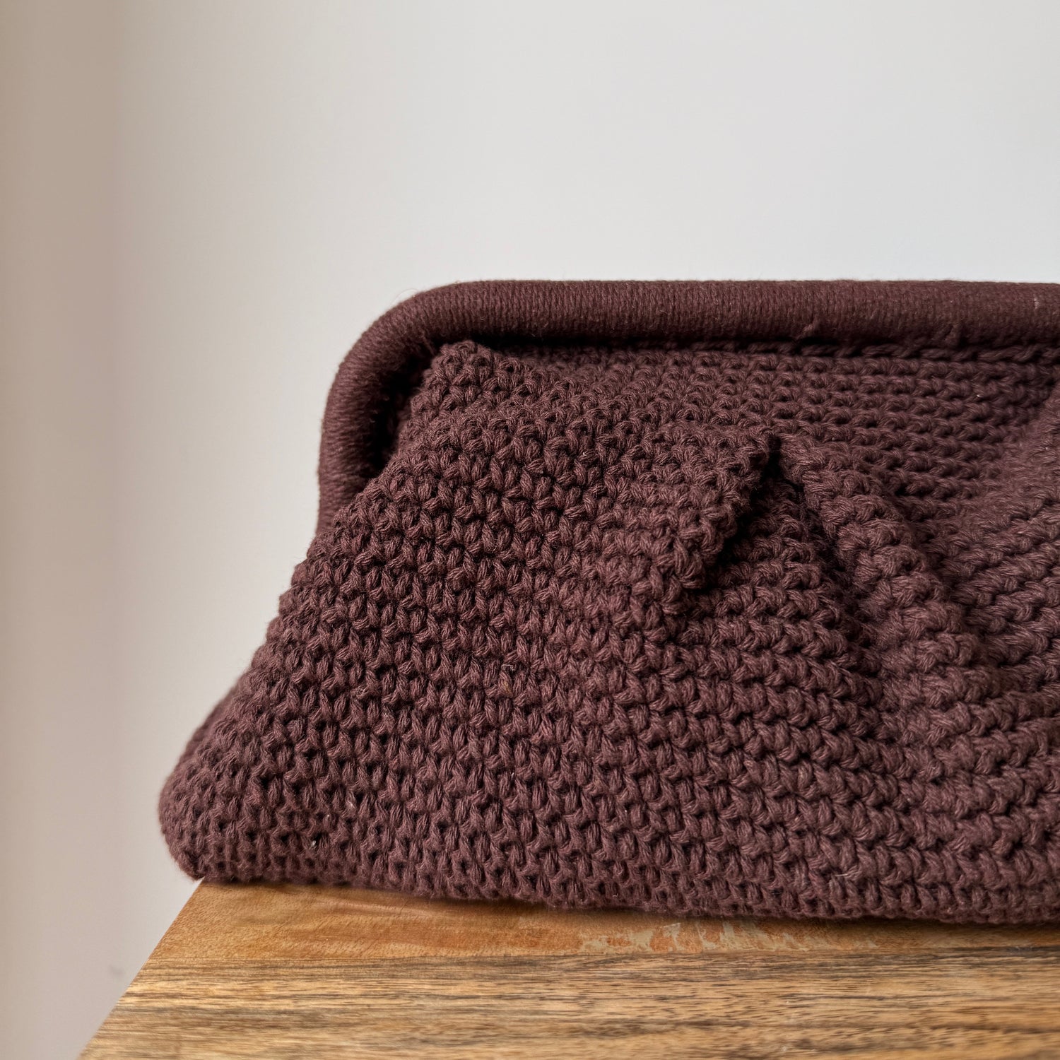 Knitted Brown SS Clutch Bag