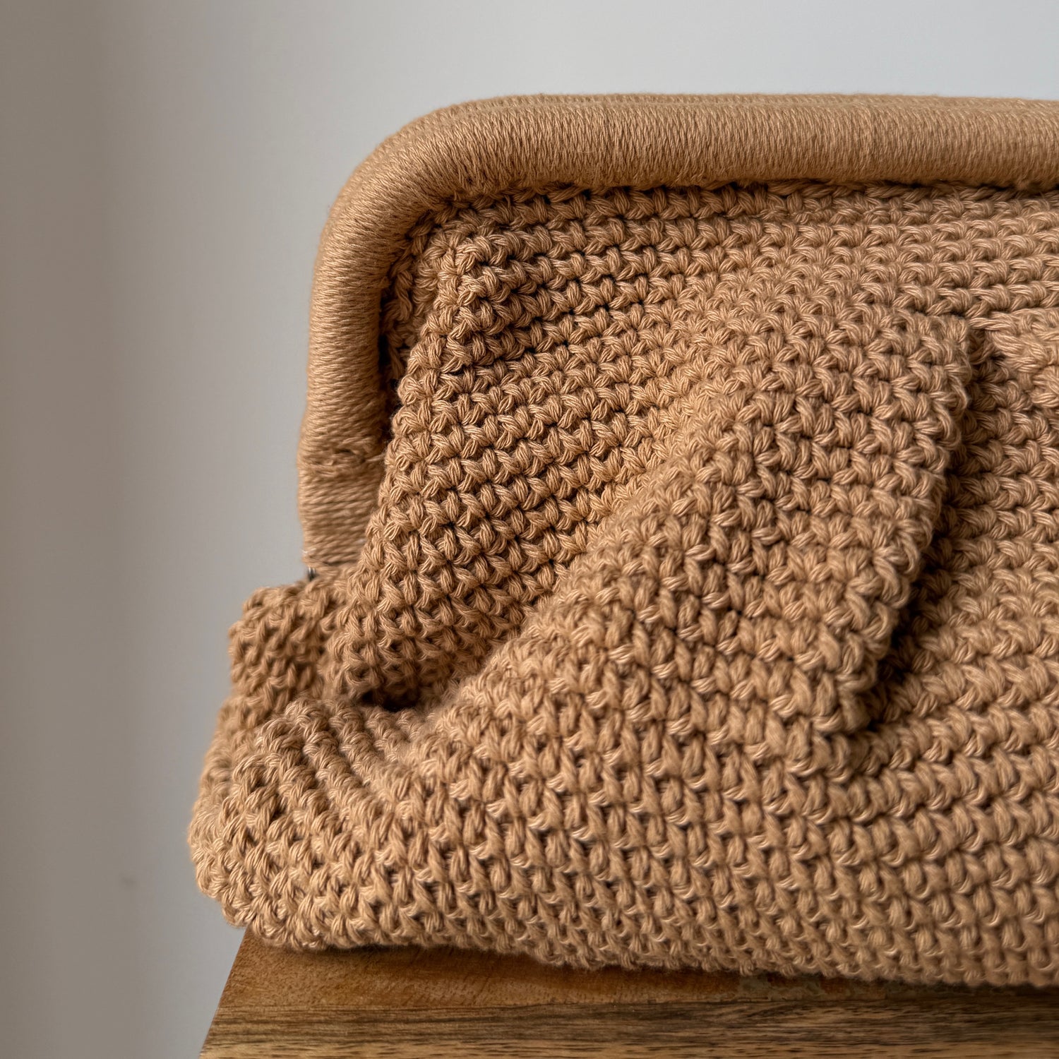 Knitted Tan SS Clutch Bag