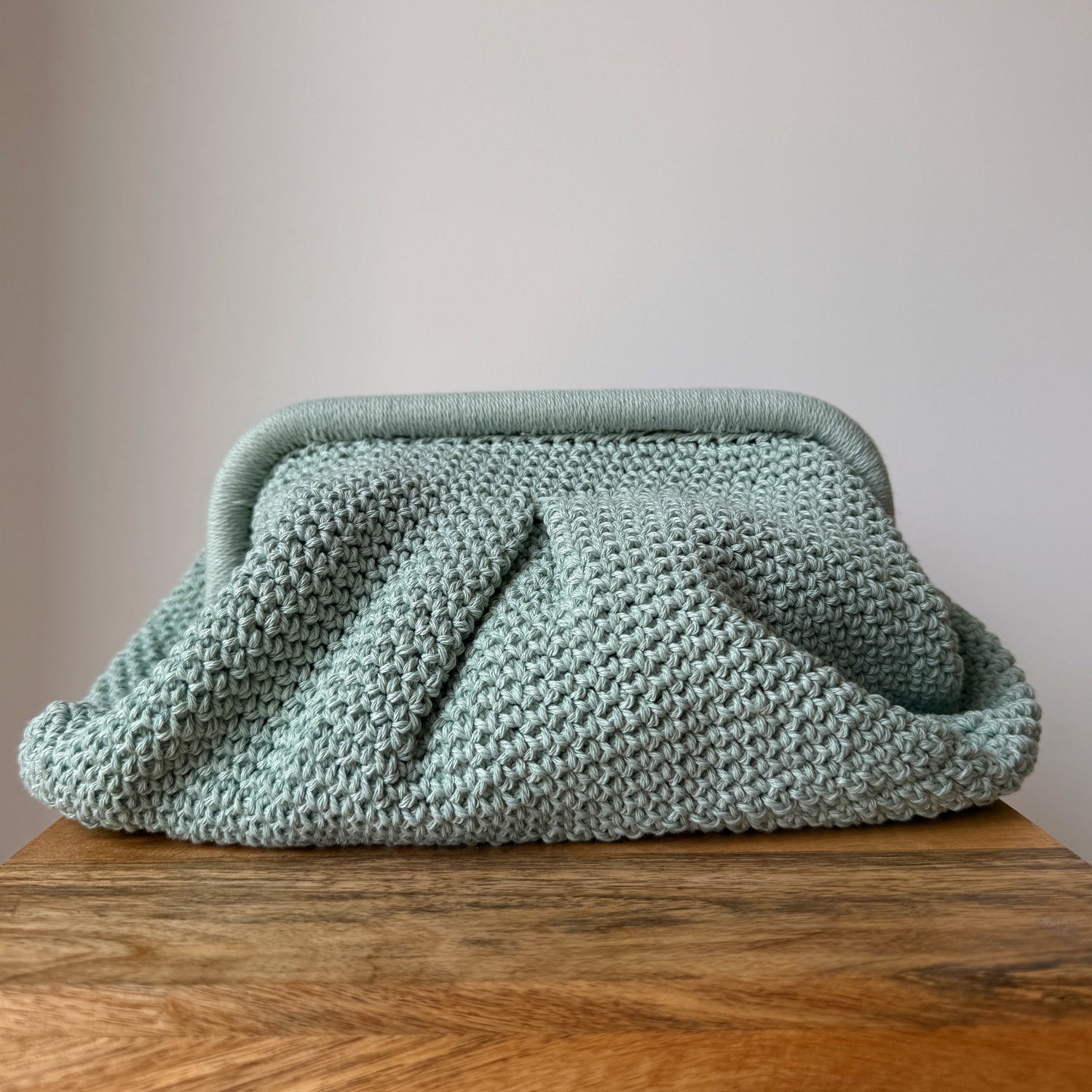 Knitted Teal SS Clutch Bag