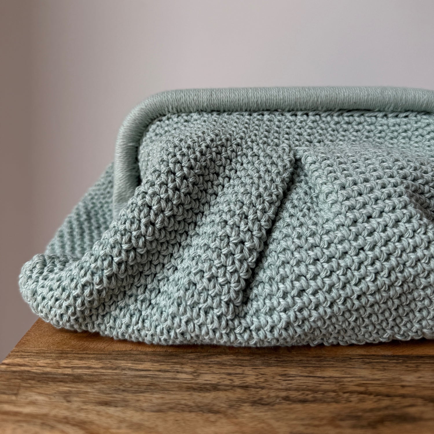 Knitted Teal SS Clutch Bag