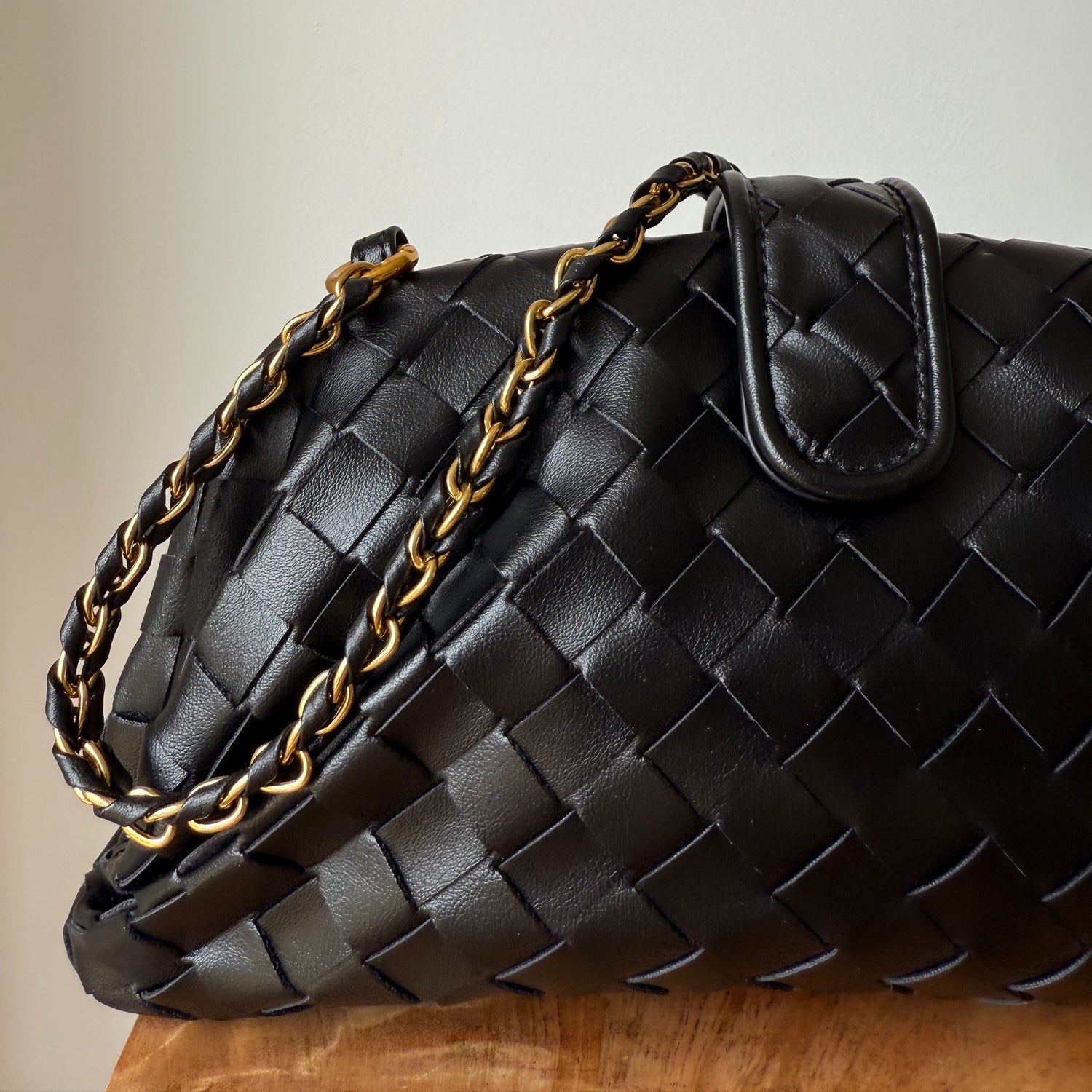 Black Sarah Woven Clutch Bag