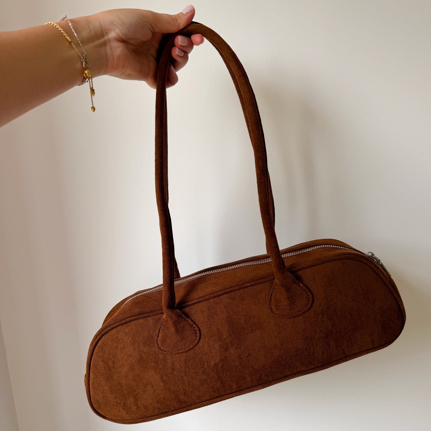 Brown Brushed Bowling Bag