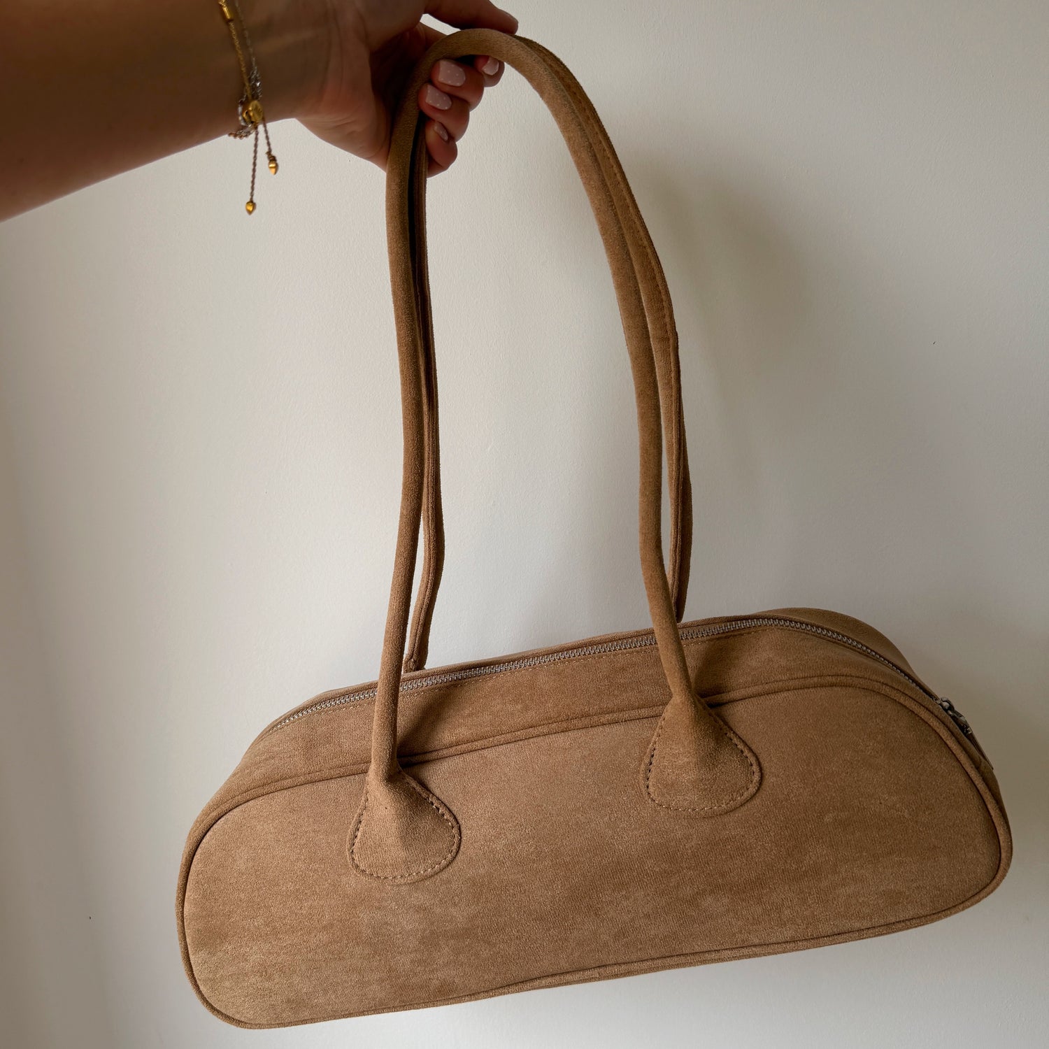 Beige Brushed Bowling Bag